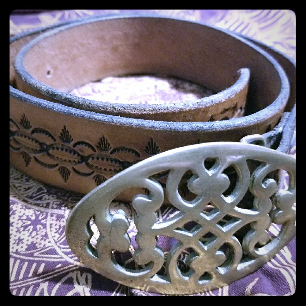 Leather Belt with Solod Brass Buckle